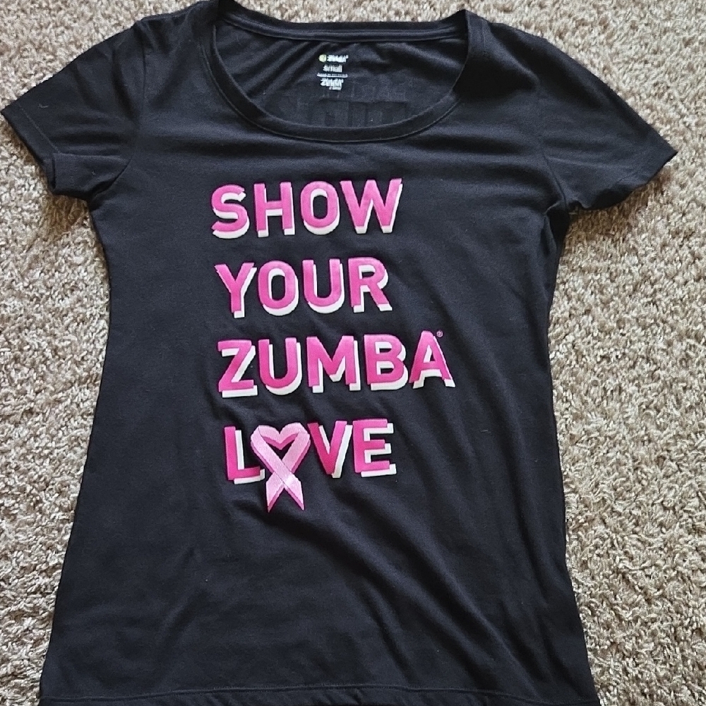 Zumba Fitness Women's Black and Pink Graphic Tee